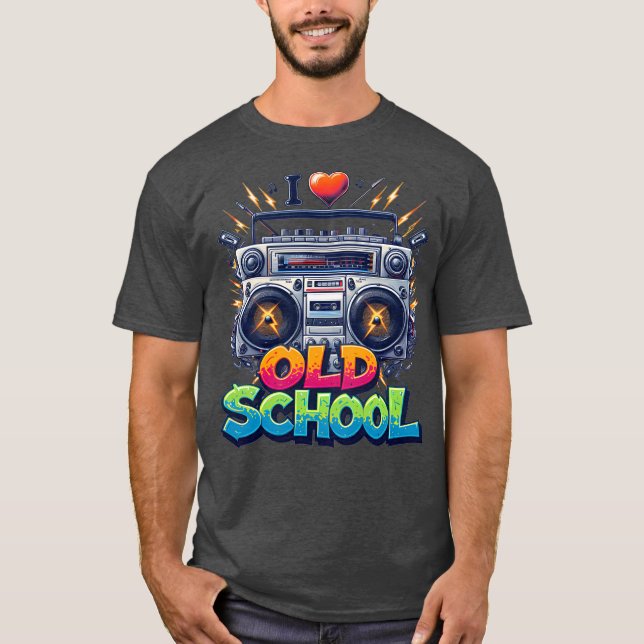 Camiseta Eu Adoro Música Velha Da Escola (Frente)