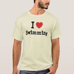 Camiseta Eu adoro Nadar coração personalizado personaliza