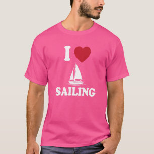 Camiseta Eu Adoro Navegar Roupa, Capitão Barco de Amor
