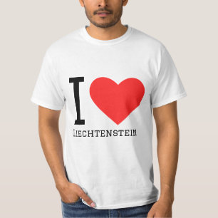 Camiseta Eu adoro o adesivo quadrado do Liechtenstein