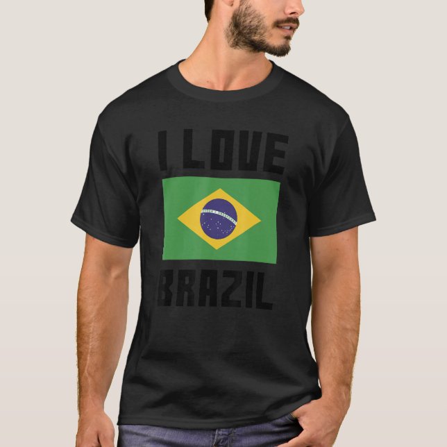 Camiseta Eu adoro o Brasil I Heart Brazil Family Viagem Bra (Frente)