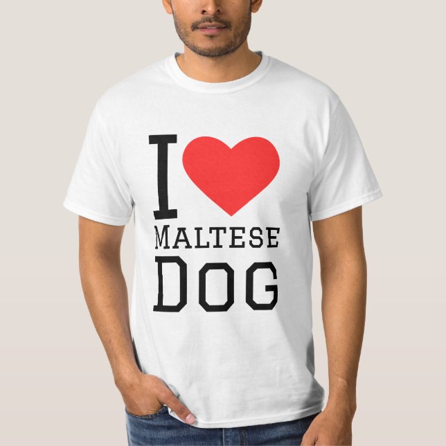 Camiseta Eu adoro o cão maltês (Frente)