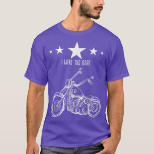 Camiseta Eu Adoro O Carro De Motociclismo De Estrada Vintag