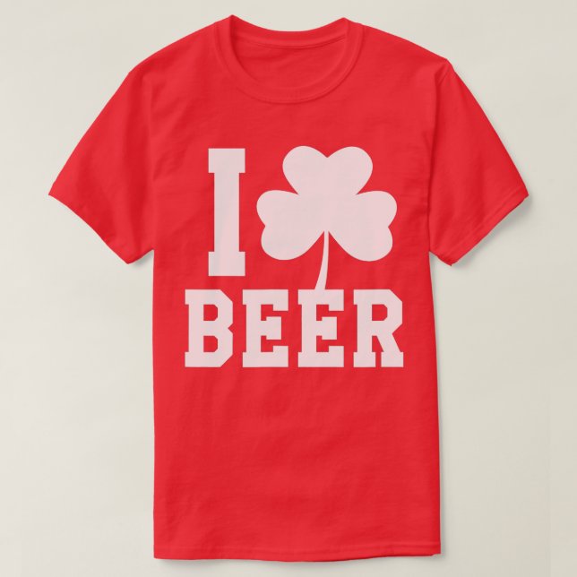 Camiseta Eu adoro o dia de São Patrício da cerveja Shamrock (Frente do Design)