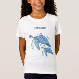 Camiseta Eu adoro o divertimento da criança de tartarugas