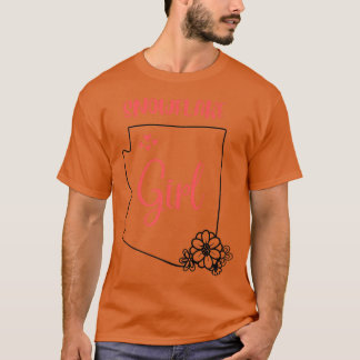 Camiseta Eu adoro o estado da flor da Arizona esboço de nev