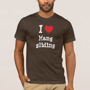 Camiseta Eu adoro o Hang gliding coração personalizado