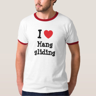 Camiseta Eu adoro o Hang gliding coração personalizado