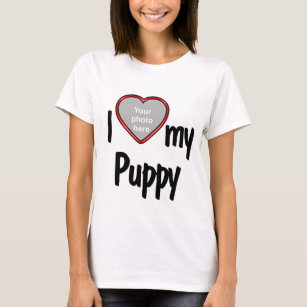 Camiseta Eu adoro o meu Cachorro Vermelho Cute Cachorro Cac