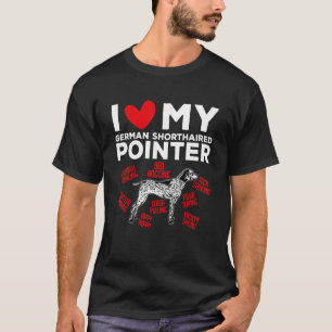Camiseta Eu adoro o meu cão alemão de ponteiro abreviado SP