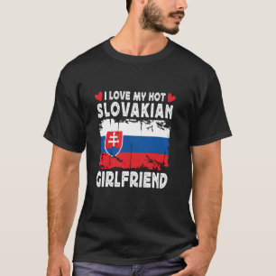 Camiseta Eu adoro o meu Casal Namorada eslovaco quente Eslo