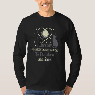 Camiseta Eu adoro o meu gato de salto curta para lua