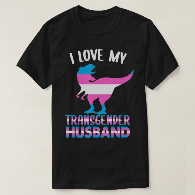 Camiseta Eu adoro o meu marido transexual Orgulho gay LGBT  (Frente do Design)