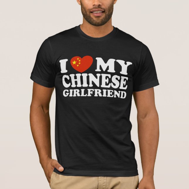Camiseta Eu adoro o meu Namorada chinês (Frente)
