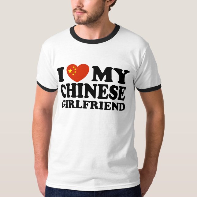 Camiseta Eu adoro o meu Namorada chinês (Frente)