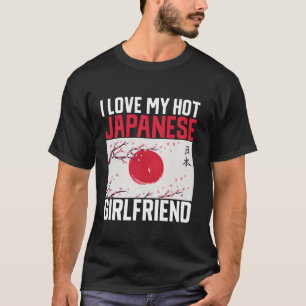 Camiseta Eu adoro o meu Namorada japonês quente japonês Lon