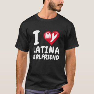Camiseta Eu adoro o meu Namorada Latina I Casal GF de coraç