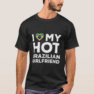 Camiseta Eu adoro o meu Namorados feliz Namorada brasileiro