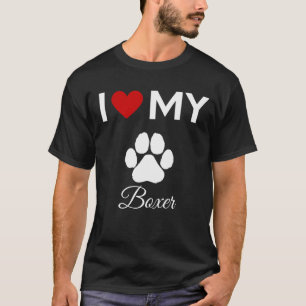 Camiseta Eu adoro o meu nome personalizado do cão Boxer