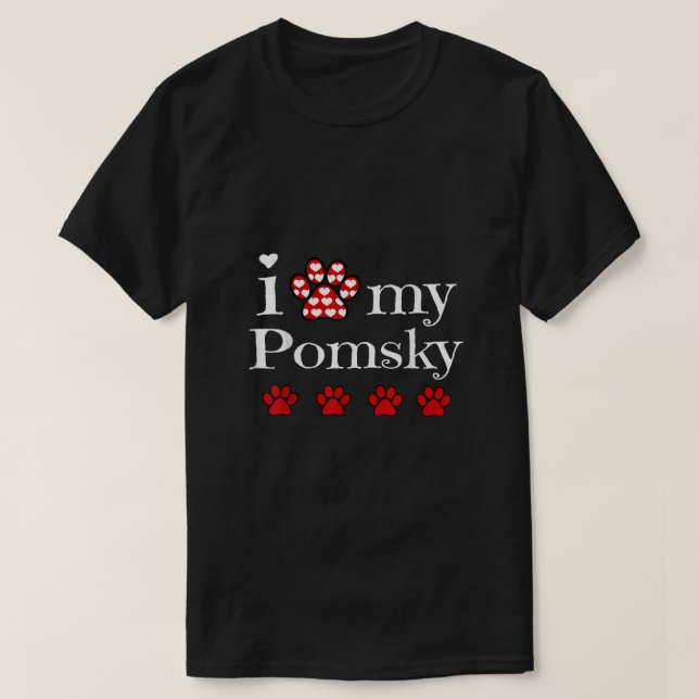 Camiseta Eu adoro o meu presente de Pomsky para o presente  (Frente do Design)