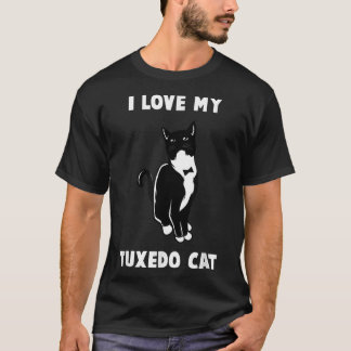 Camiseta Eu adoro o meu    TC de gato de tuedo no lover T 
