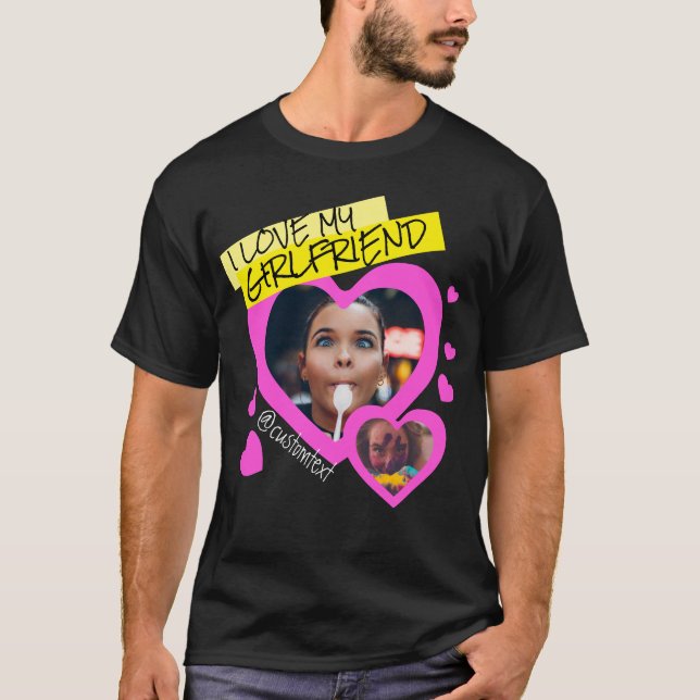 Camiseta Eu adoro o meu texto de foto personalizado de Namo (Frente)