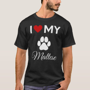 Camiseta Eu adoro o meu texto personalizado para o cão malt