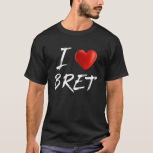 Camiseta Eu adoro o nome da família Heart BRET