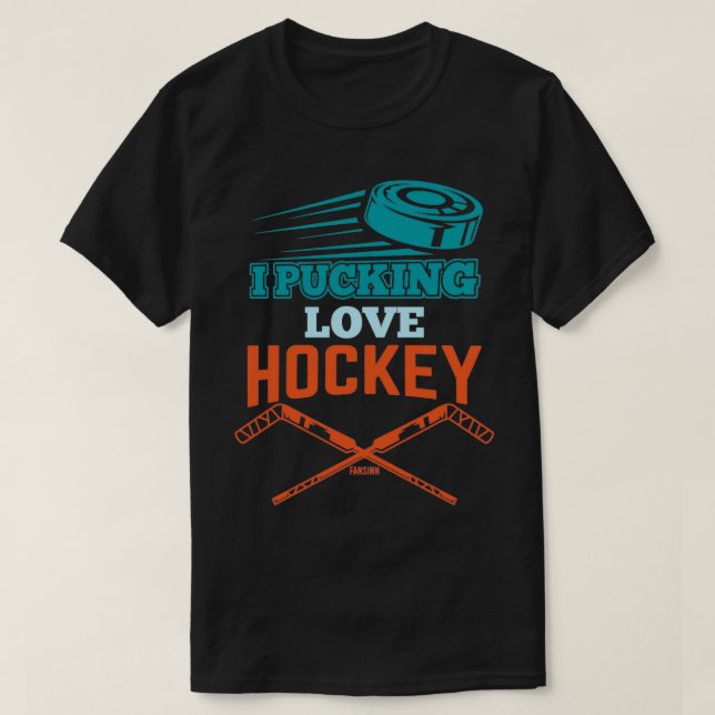 Camiseta Eu adoro o Puking Hockey (Frente do Design)
