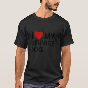 Camiseta Eu adoro o serviço Cão Engraçado Apoio Emocional H