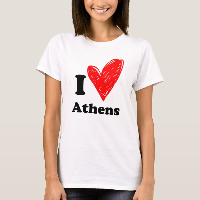 Camiseta Eu adoro o T-Shirt de Atenas (Frente)