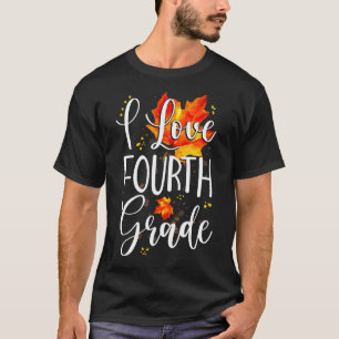 Camiseta Eu adoro o Teach de Ação de Graças do outono do 4º