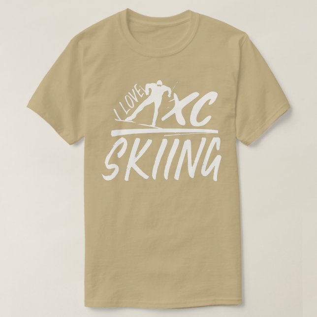 Camiseta Eu adoro o XC Skiing Cross Country Skier Track (Frente do Design)