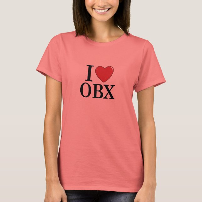 Camiseta Eu adoro OBX - Bancos Externos (Frente)