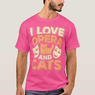 Camiseta Eu Adoro Ópera E Gatos Gatinhos Gatinhos Gatinhos