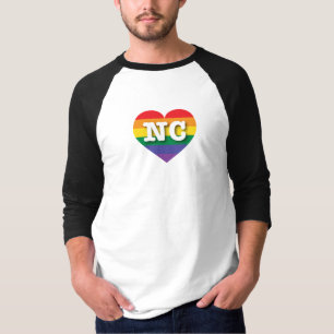 Camiseta Eu adoro Orgulho gay da Carolina do Norte