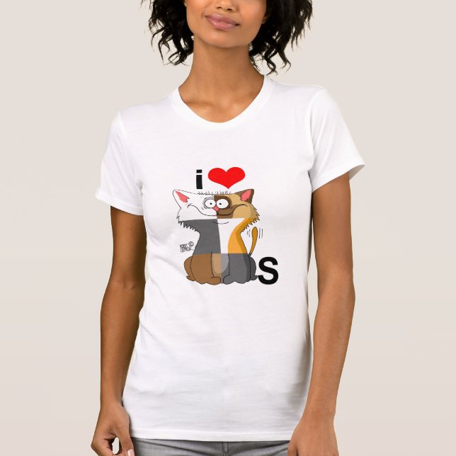 Camiseta Eu Adoro Os Gatos No Topo (Frente)