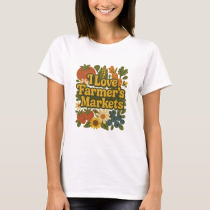 Camiseta Eu adoro os mercados de fazendeiros retrô-produção