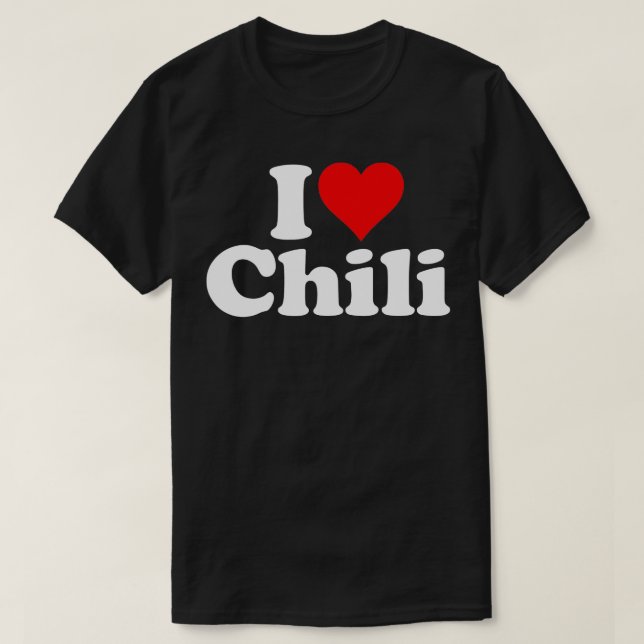CAMISETA EU ADORO OUVIR CHILI CHILI CON CARNE (Frente do Design)