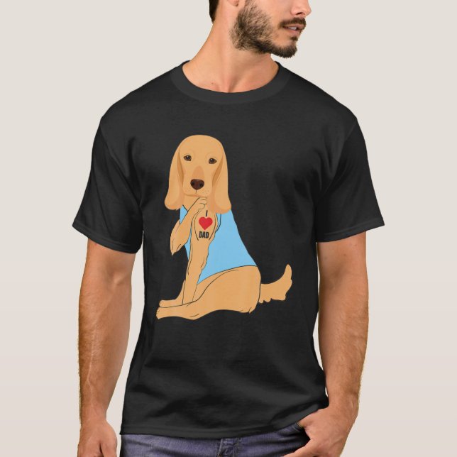 Camiseta Eu Adoro Pai - Cachorro Coração Tatuagem Cocker Sp (Frente)