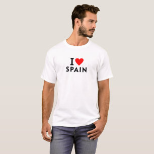 Camiseta Eu adoro país Espanha como turismo de viagem cardí