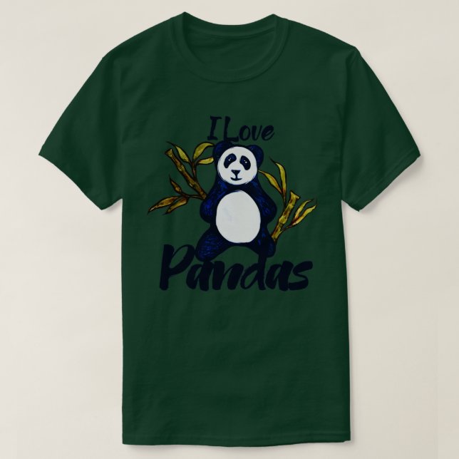 Camiseta Eu adoro pandas (Frente do Design)