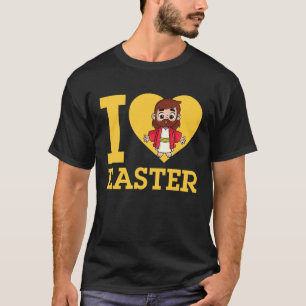 Camiseta Eu adoro Páscoa I Heart Páscoa Christian Jesus Chr
