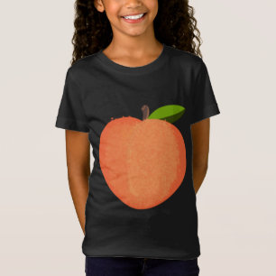 Camiseta Eu adoro pêssegos - pêssego brilhante no meu peito