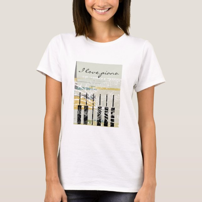 Camiseta Eu adoro piano (Frente)