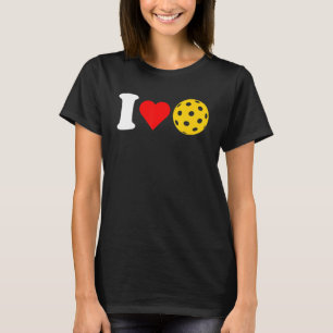 Camiseta Eu Adoro Pickleball Paddleball Lover Red Heart Val