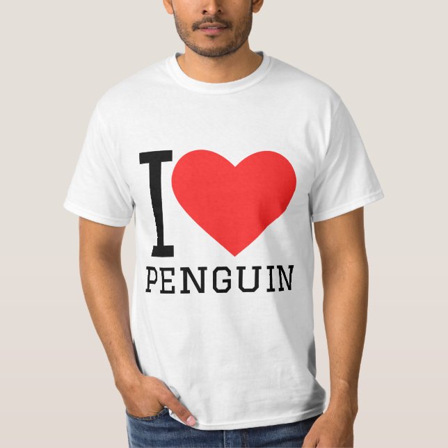 Camiseta Eu adoro pinguim (Frente)