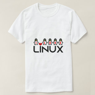 Camiseta Eu adoro pinguins Linux geek único