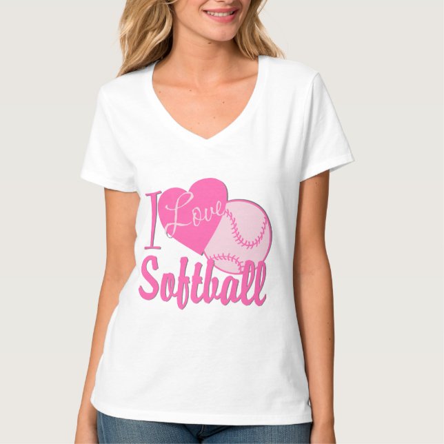 Camiseta Eu Adoro Pink Softball (Frente)