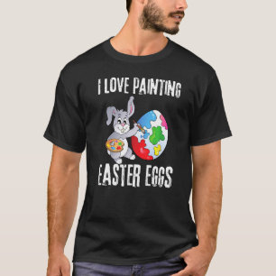 Camiseta Eu Adoro Pintura De Ovos De Páscoa Feriados Engraç
